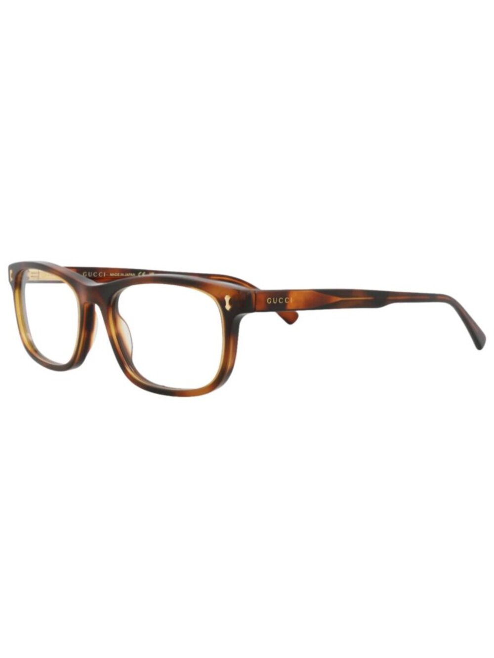 New Gucci Women's Eyeglasses Square Rectangle Acetate Frame Mens Havana Havana